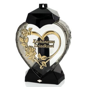 Znicz SERCE w SERCU RÓŻA PNĄCA KOCHANEMU DZIADKOWI