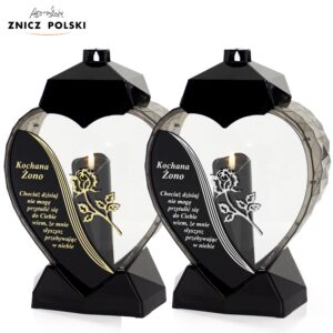 Znicz SERCE WIERSZ RÓŻA ŻONO