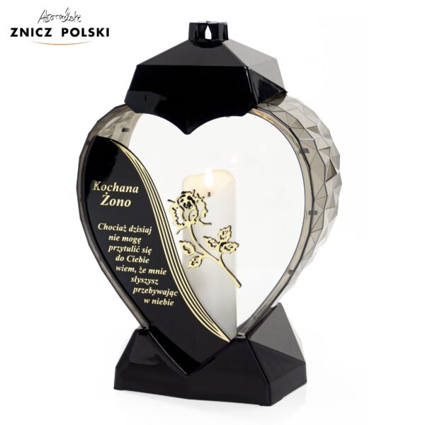 Znicz SERCE WIERSZ RÓŻA ŻONO