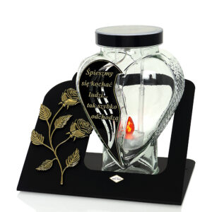 Znicz SOLAR BLACHA SERCE RÓŻA