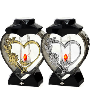 Znicz SOLAR SERCE RÓŻA PNĄCA czarny