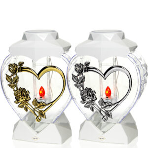 Znicz SOLAR SERCE RÓŻA PNĄCA biały