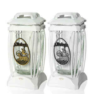 Znicz wielkanocny WALERINA BARANEK ALLELUJA biały