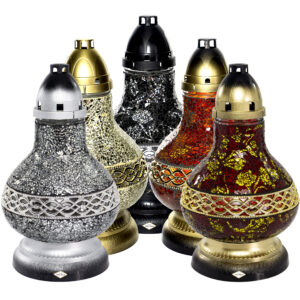 Znicz witrażowy KARAFA MINI DEKOR