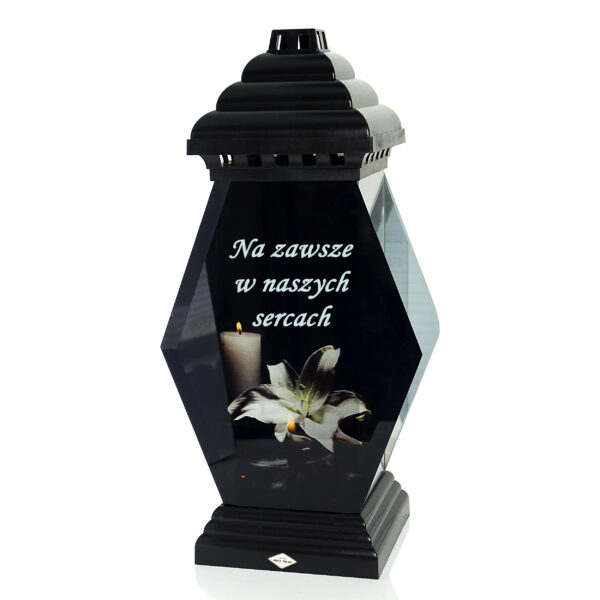 Znicz LST CZARNY ŚWIECA LILIA