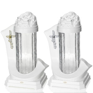 Znicz ZGM WSTĘGA KRZYŻ biały