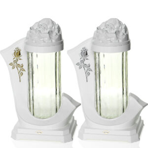 Znicz ZGM WSTĘGA RÓŻA biały