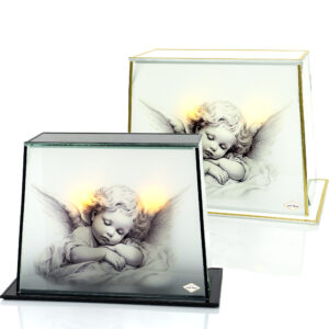 Znicz GLASS PANORAMA ANIOŁ RETRO