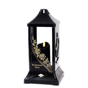 Znicz PŁOMIEŃ RÓŻA PNĄCA TACIE