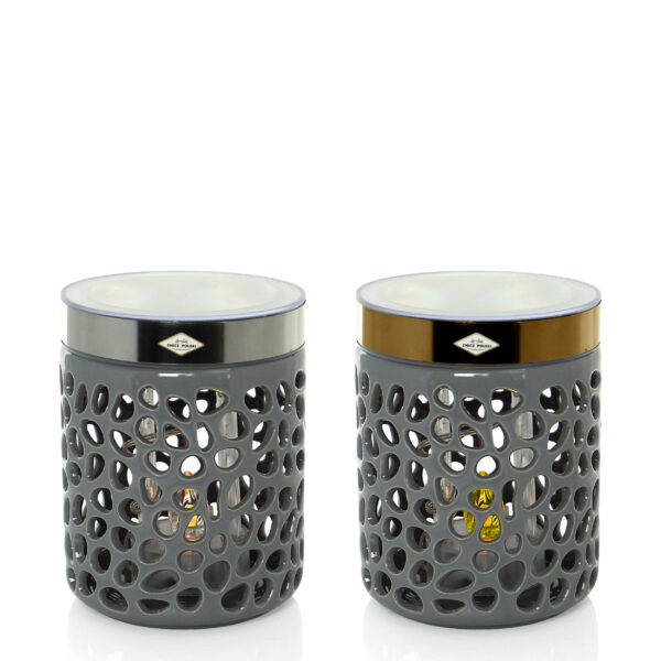 Znicz LATARENKA SOLAR CERAMICZNA SZARA