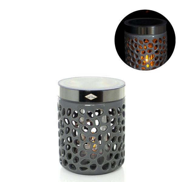 Znicz LATARENKA SOLAR CERAMICZNA SZARA