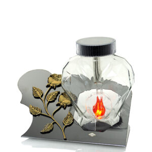 Znicz SOLAR METAL SERCE INOX RÓŻA