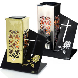 Znicz solarny PARIS D SOLAR SKOS KWADRAT RÓŻA