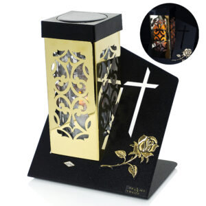 Znicz solarny PARIS D SOLAR SKOS KWADRAT RÓŻA