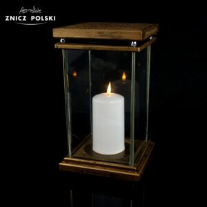 Znicz żywiczny KWADRAT MAX złoty