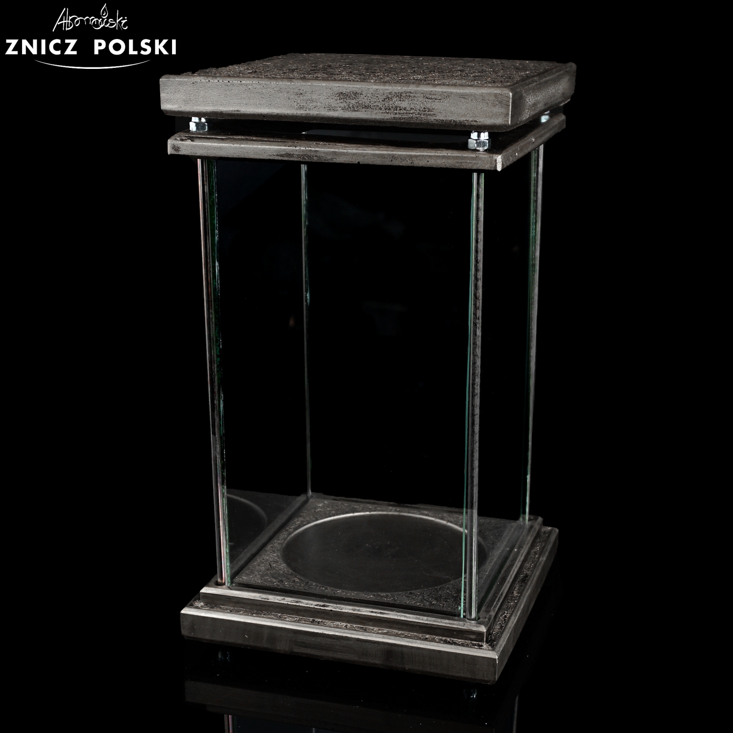 Znicz żywiczny KWADRAT MAX srebrny