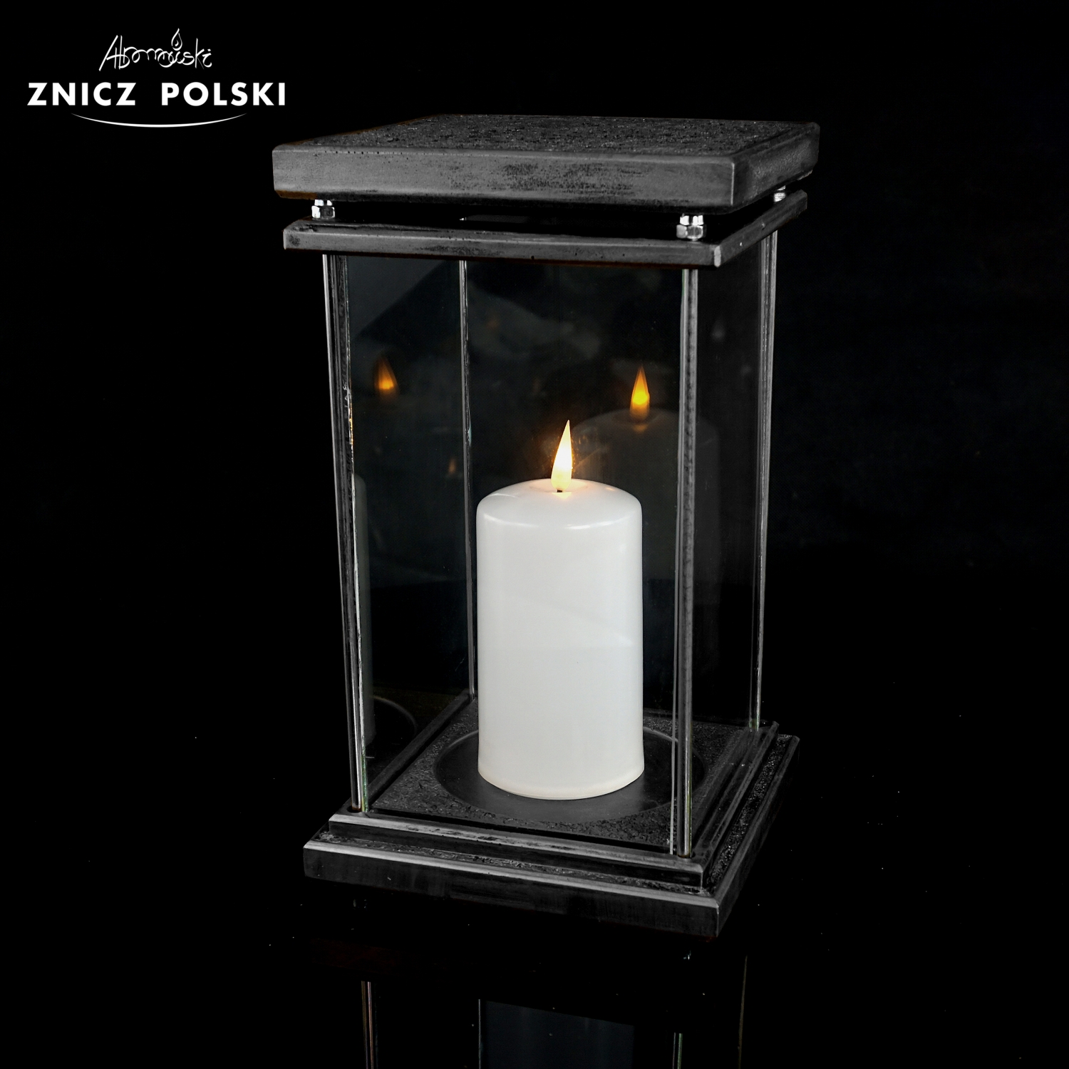 Znicz żywiczny KWADRAT MAX srebrny