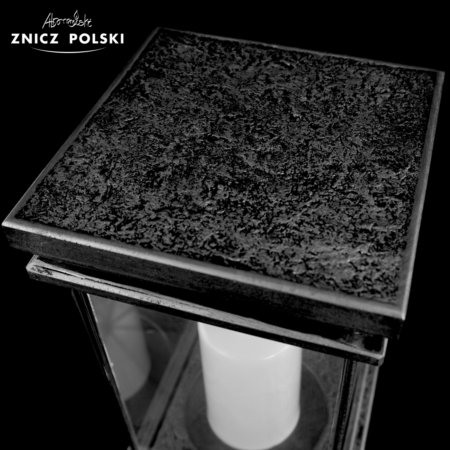 Znicz żywiczny KWADRAT MAX srebrny