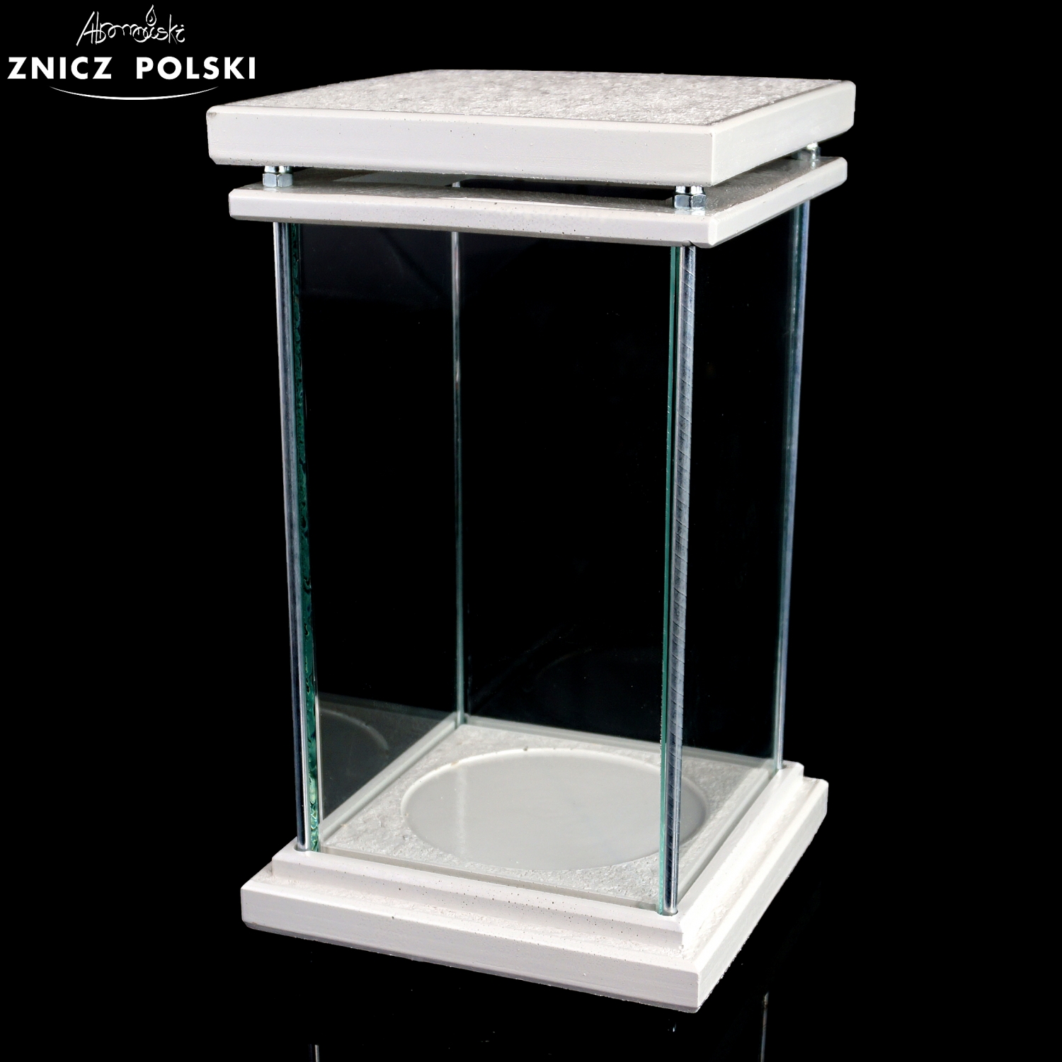 Znicz żywiczny KWADRAT MAX biały