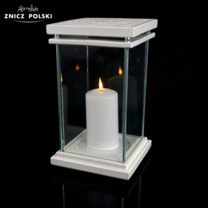 Znicz żywiczny KWADRAT MAX biały