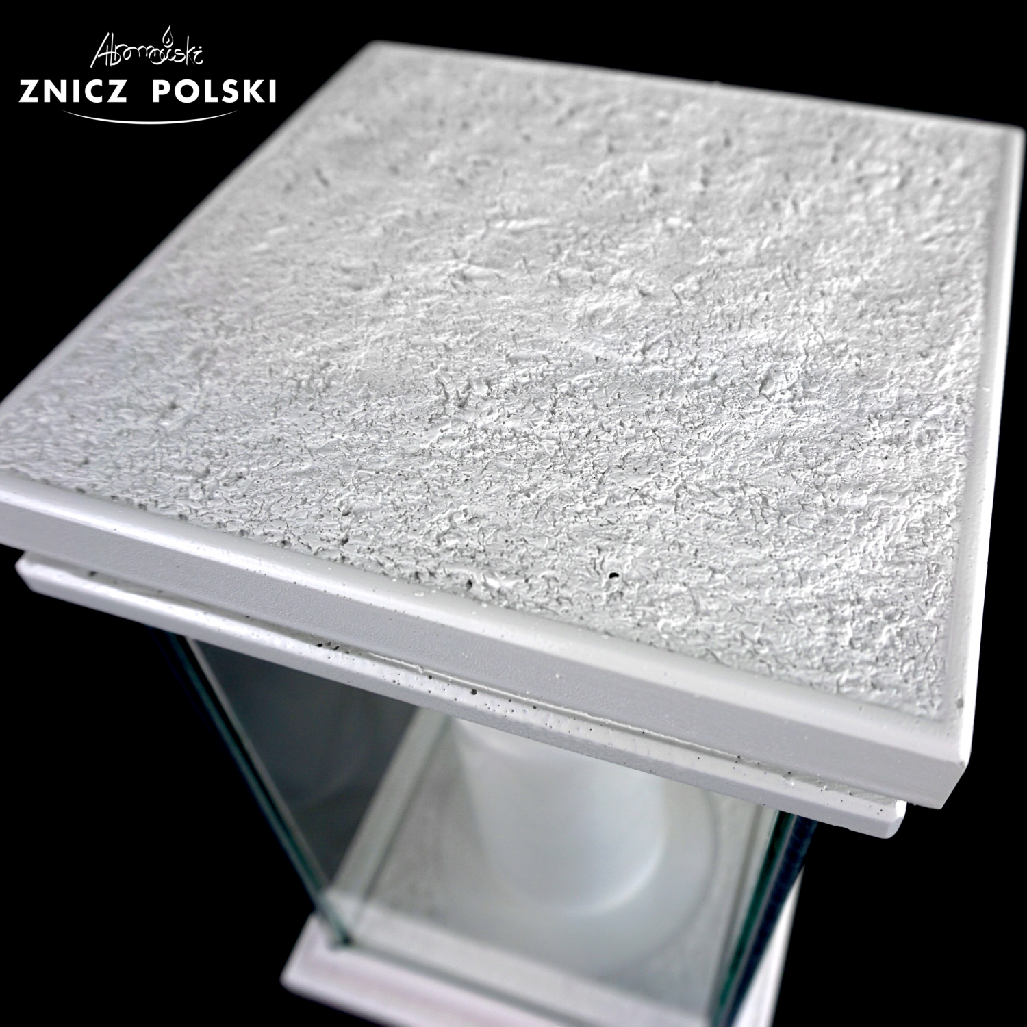 Znicz żywiczny KWADRAT MAX biały