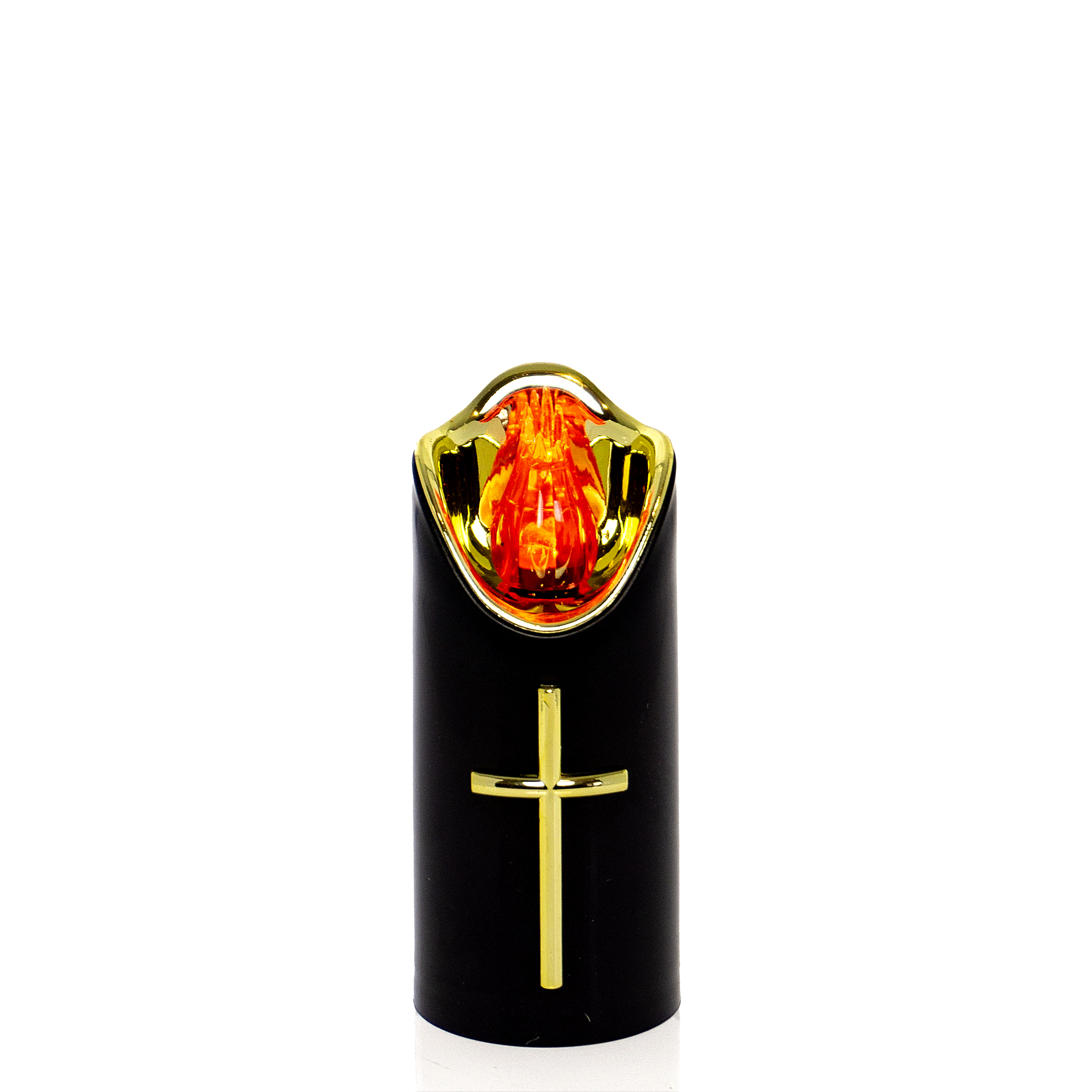 Wkład świeca LED RICO 12,5cm czarno-złoto-czerwona