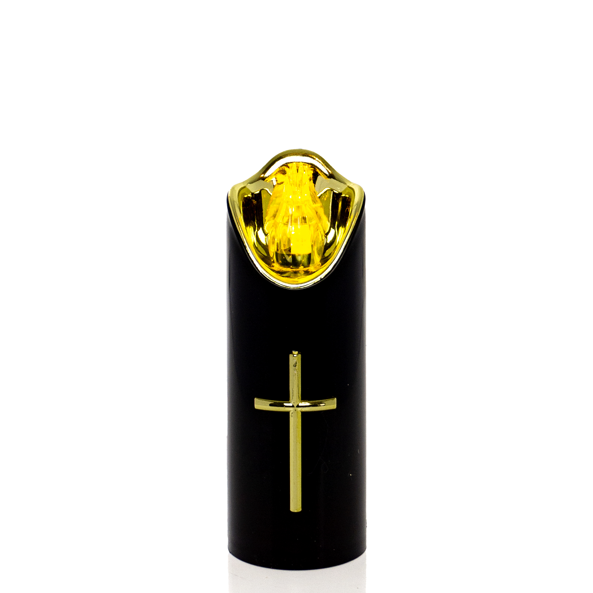 Wkład Świeca LED RICO 15 cm czarno-złoto-żółta