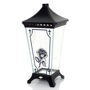 Znicz LST LATARNIA RÓŻA ANTRACYT czarny