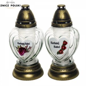 Znicz SERCE NAKLEJKA BABCI złoty
