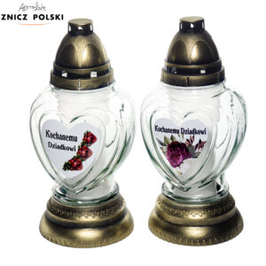 Znicz SERCE NAKLEJKA DZIADKOWI złoty